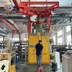 東莞電泳掛具脫漆吊鉤式拋丸機(jī)